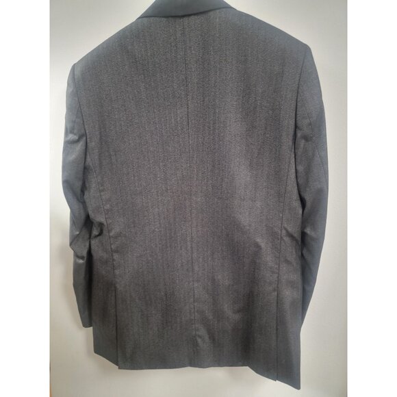 Business Class By Babani Mens Grey Herringbone Blazer Wool Blend 40R - Picture 7 of 10